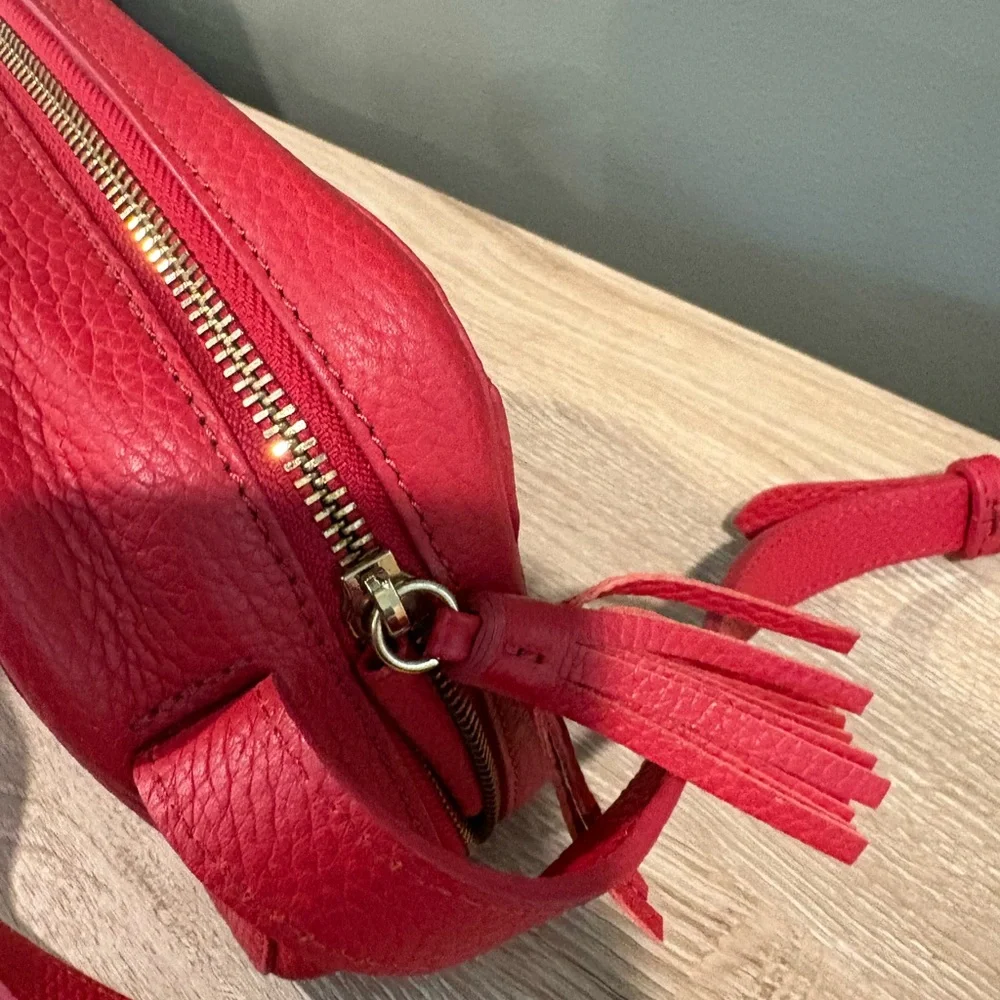 Red Leather Cuyana Crossbody Bag/Purse - Picture 4 of 7
